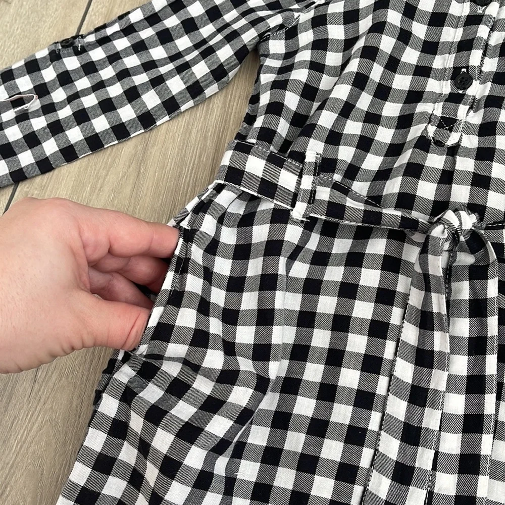 H&M Girl Plaid Cotton Dress Size 5-6y